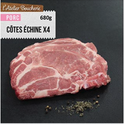 Côtes de porc échine x4 - 680g