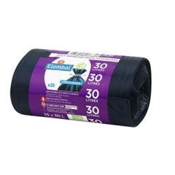 Sacs poubelle 30L Elembal à liens classiques - x25