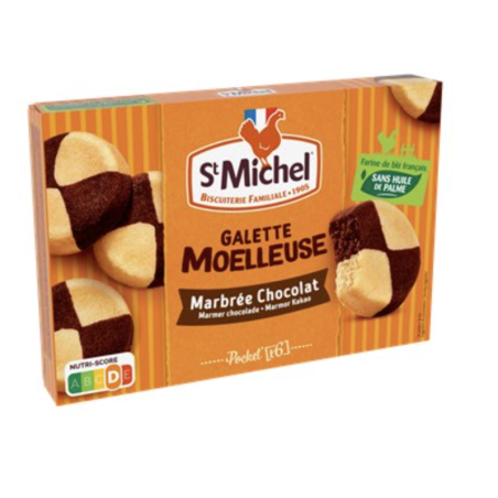 Galettes moelleuses St Michel Marbrée Chocolat - 180g