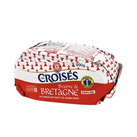 Beurre de Bretagne Les Croisés Demi-sel - 80% MG - 500g